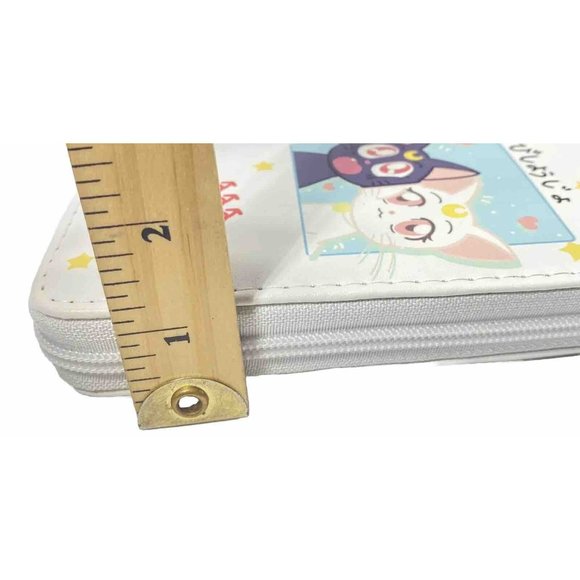 Sailor Moon Wallet Luna & Artemis Cat Cute Kawaii Money Zip Around Wallet, White - Picture 10 of 12